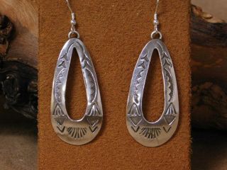 Vintage Sterling Silver Teardrop Dangle Earrings 2