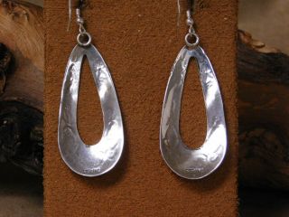 Vintage Sterling Silver Teardrop Dangle Earrings 3