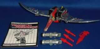 Vintage 1984 Hasbro Transformers G1 Dinobot Swoop Complete Action Figure