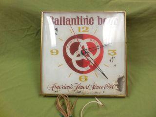 Vintage Lighted Ballantine Beer Clock