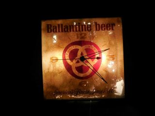 Vintage Lighted Ballantine Beer Clock 2