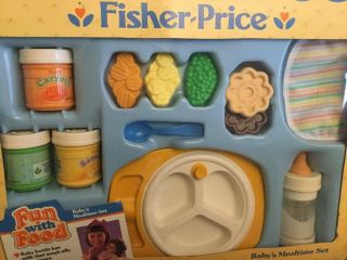 VINTAGE FISHER PRICE BABY’S MEALTIME SET FUN WITH FOOD 1987 TOY BOTTLE DISH 2