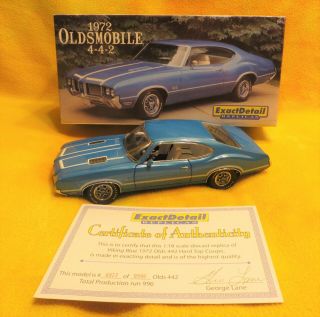 Lane Collectibles Exact Detail 1972 Oldsmobile 442 Hardtop Coupe Blue 1/18 Rare