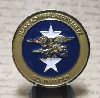 Rare Authentic Navy Seal Rear Adm.  Kerry Metz Soc - North Command Challenge Coin