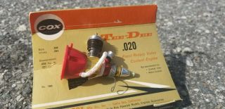 RARE VINTAGE COX TEE DEE.  020 FRONT ROTARY VALVE CONTEST MODEL AIRPLANE ENGINE 2