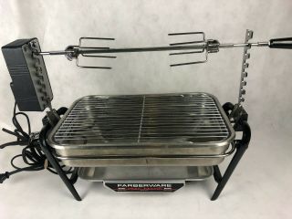 Vintage Farberware Open Hearth Broiler Rotisserie Grill Model 455n Great Cond