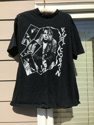 Vintage Nirvana T Shirt - Xl Kurt Cobain 90s Single Stitch - All Sport - Memorial