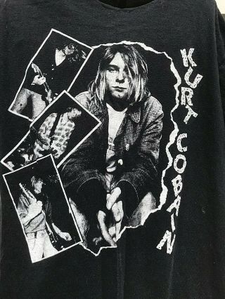 Vintage NIRVANA t Shirt - XL Kurt Cobain 90s Single Stitch - All sport - Memorial 4