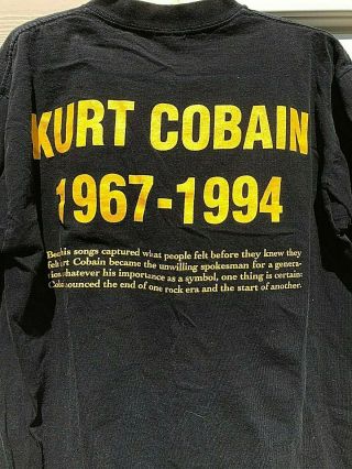 Vintage NIRVANA t Shirt - XL Kurt Cobain 90s Single Stitch - All sport - Memorial 5