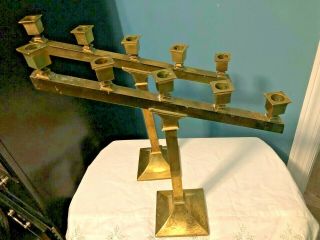 Set Of 2 Ornate Vintage Catholic Church Altar Gold Brass Candelabras