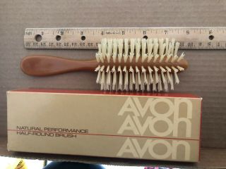 Vintage 1982 Avon Natural Performance Half - Round Brush,  8 " Long,
