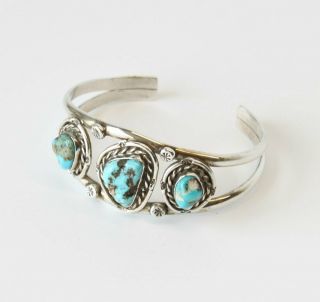 Vintage Navajo Sleeping Beauty Turquoise & Sterling Silver Cuff/Bracelet 2
