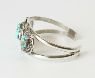 Vintage Navajo Sleeping Beauty Turquoise & Sterling Silver Cuff/Bracelet 3