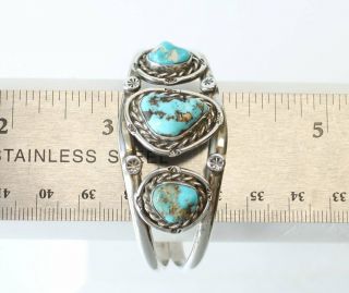 Vintage Navajo Sleeping Beauty Turquoise & Sterling Silver Cuff/Bracelet 5
