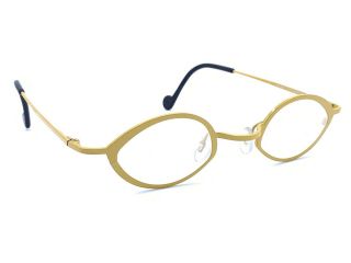 Theo Leo Titanium Yellow Oval Eyeglasses Frames Belgium Vintage