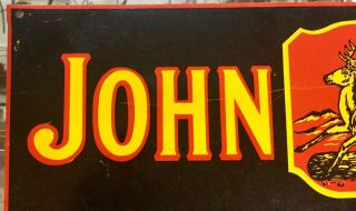 Vintage John Deere Quality Farm Implements Metal Tin Sign 26”x10” 2