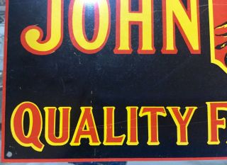 Vintage John Deere Quality Farm Implements Metal Tin Sign 26”x10” 3