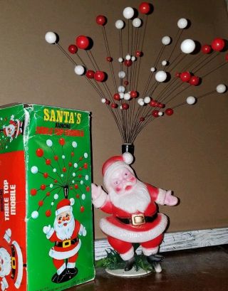 Vtg 1950s Style Atomic Santa Claus Mini Blow Mold Christmas Table Centerpiece 5