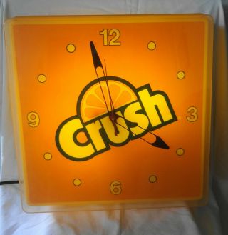 Vintage Orange Crush Light Up Clock Light 1721 Dualite 2