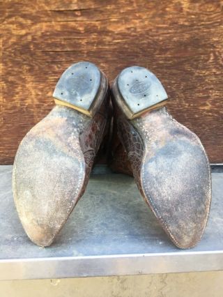 Vintage Mens Dan Post Western Alligator Cowboy Boots 10D 5