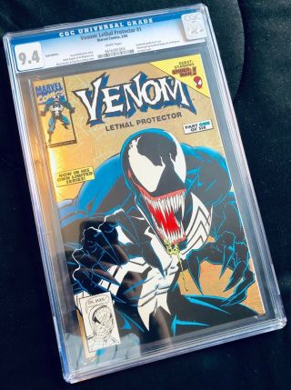 Venom Lethal Protector 1 Gold Foil Variant Rare Cgc 9.  4 Spiderman
