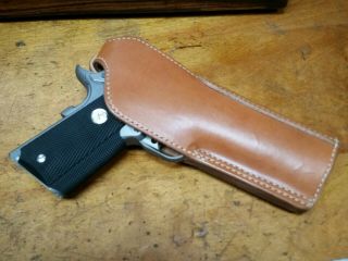 Vintage George Lawrence Leather Lined Holster Colt 5 " 1911 Near Cond Rh