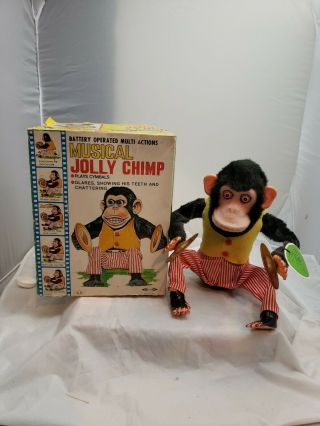Musical Jolly Chimp Daishin Japan Battery - Op Monkey With Cymbals Vintage