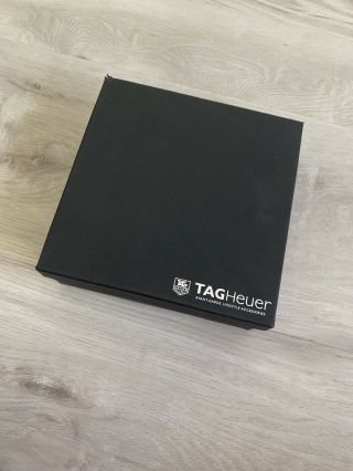 Rare TAG HEUER Black Carbon Fiber Print Leather Belt 4