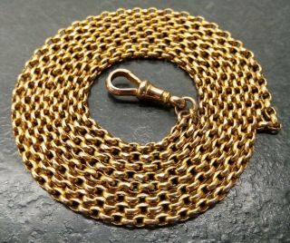 Antique Rose Rolled Gold / Gold Filled Muff / Guard Faceted Belcher Chain By T,  H