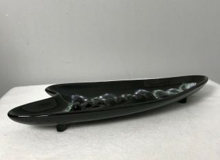 VINTAGE Royal Haeger Boomerang Atomic Footed Ashtray MID CENTURY Black 2