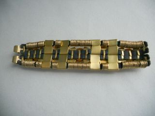 VINTAGE 80 ' s DANNAH GRIPOIX COUTURE RUNWAY EGYPTIAN REVIVAL CABOCHON BRACELET 7