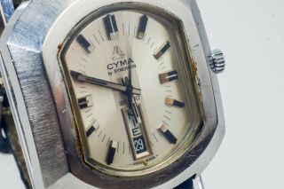Vintage Cyma By Synchron 36000 - 21 Jewels Automatic Movement Watch - Running