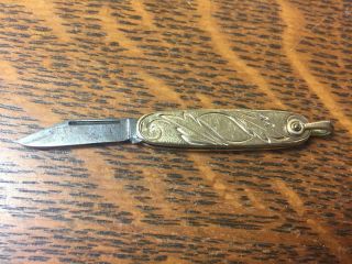 Antique Vintage Colibri Imperial 1/20 12kt Gf Pocket Knife Tiny 1 " Blade Ornate