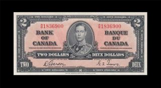 1937 Bank Of Canada Kgvi $2 Gordon & Towers Rare ( (gem Unc))
