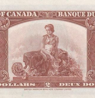 1937 BANK OF CANADA KGVI $2 Gordon & Towers RARE ( (GEM UNC)) 7