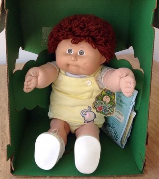 Vintage 1985 Cabbage Patch Kids Boy Doll Brown Hair Coleco