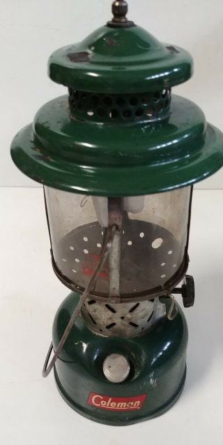 Coleman 220e Green Vintage Camping Lantern - 5/1958 Dual Mantle