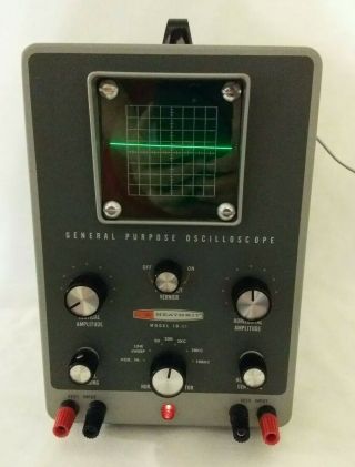 Vintage Heathkit General Purpose Oscilloscope Model 10 - 21 Powers On Io - 21