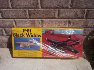 Vtg Sterling Model P - 61 Black Widow Balsa Wood 6 Way Kit 37 " Span New/unused?