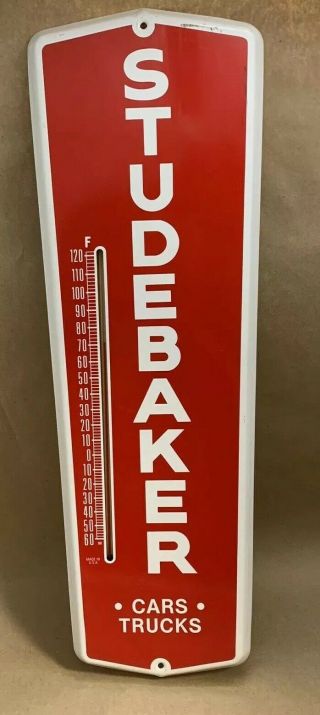 Studebaker Vintage Thermometer Red And White Sign Auto Advertisement Sign Decor