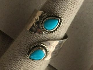 Vintage Native American Ring Sterling Silver Turquoise Navajo