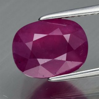 Rare 4.  39ct 10x7.  6mm Cushion Natural Unheated Untreated Red Ruby,  Mozambique