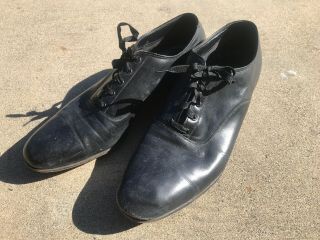 Vintage Antique 1920’s - 1930’s Florsheim Black Kangaroo Leather Dress Shoes 8 N