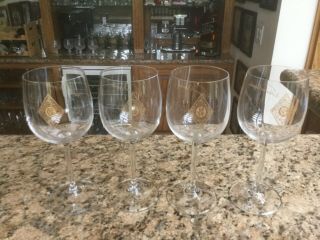 Vintage Set Of 4 Niebaum - Coppola Crystal Wine Glasses - Estate Vinyard & Winery