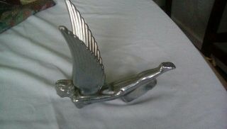 Vintage Winged Flying Lady Chrome Hood Ornament