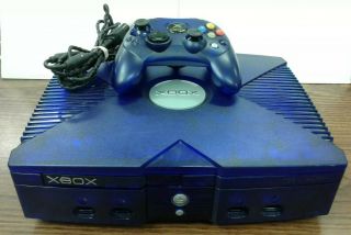 Og Xbox Translucent Blue Console Rare Limited Edition Complete