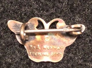 Vintage David Andersen Sterling Silver Red Enamel Butterfly Brooch Pin 3