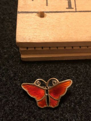 Vintage David Andersen Sterling Silver Red Enamel Butterfly Brooch Pin 4