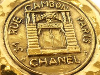 r1309 Auth CHANEL Vintage Gold Plated 31 Rue Cambon CC Logo Pin Brooch 6