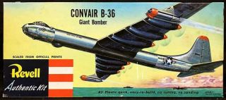 Vintage 1954 Revell H - 205:98 1/184 Convair B - 36 Giant Bomber Pre - " S " Model Kit